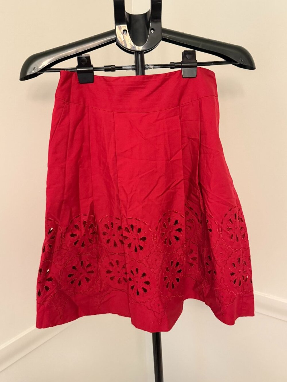 LOFT Red A‑Line Skirt with Cutout Details Size 0P